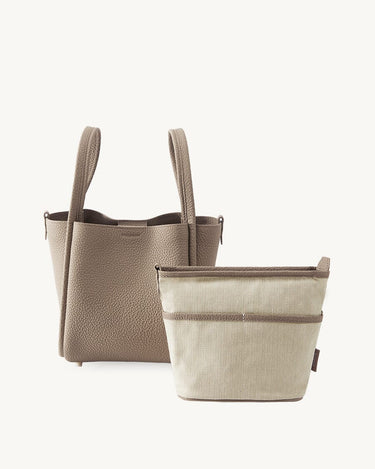 Medium leather bucket bag | Full-grain, Cream Apricot – Songmont