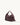 Drippy Roof Bag in burgundy full-grain leather with white stitching and gold logo.