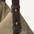 Extra Large Yore Hobo Bag in Dune Suede with dark brown leather strap and gold hardware