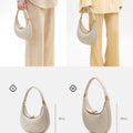 Eco Cloud vegan leather Luna Bag shown in two sizes, with dimensions.