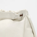 Cloud Medium Gather Bag Set leather detail with braided cord strap. Soft white nappa leather tote bag.