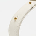 Cloud Gather Bag Set leather strap with gold studs, white leather, detailed stitching