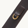 Medium Gather Bag Set in Ebony, showing dark brown full-grain nappa leather strap with brass D-ring detail.