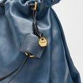 Medium Gather Bag Set in navy blue leather with gold hardware and Songmont logo charm.
