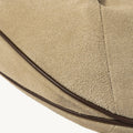 Large Luna Hobo Bag in Dune Suede with contrasting leather piping