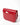 Red leather crossbody bag with a visible front pocket holding a smartphone and the embossed "Songmont" logo.