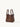 Medium Song Bag in chocolate brown textured full-grain leather with two top handles.