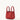 Medium Song Bag in Lucky Red pebbled leather, with top handles and gold feet.