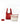 Red Songmont Medium Bag with ivory canvas inner pouch and red strap, showcasing nubuck texture.