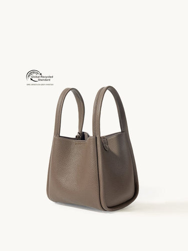 Medium Song Bag in Eco Taupe vegan leather with Global Recycled Standard certification.