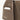 Taupe Mini Drippy Roof Bag: textured leather, front pocket with earbuds, white stitching, gold Songmont logo.