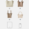 Songmont Mini Song Bag in various sizes: L, M, S, and MI. Shows comparison with 11-inch iPad and iPhone 14 Pro Max.
