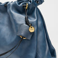 Navy Small Gather Bag Set in full-grain Nappa leather with gold hardware and Songmont logo charm.