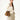 Ochre Suede Small Gather Bag Set worn by a woman in a cream knit cardigan and beige pants.