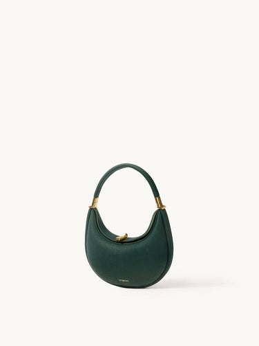 Small Luna Bag in Emerald green leather with gold hardware