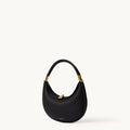 Black Small Luna Bag with gold hardware and textured leather