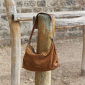 Small Yore Hobo Bag in Sandal Suede, crafted from cow suede leather with minimalist details.