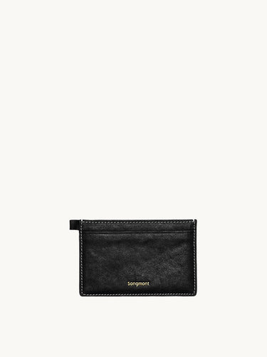 Black Yore Card Holder by Songmont made from vegetable-tanned leather.