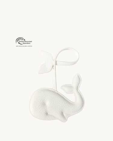 Vegan Charm in Whale color, made from recycled ocean plastic. Features Global Recycled Standard certification.