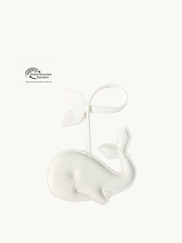 Vegan Charm in Whale color, made from recycled ocean plastic. Features Global Recycled Standard certification.